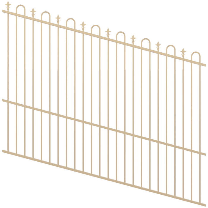 ProtectorAl 1201 - 2400 x 1800mm Primrose Raked Up to 15º Loop And Spear Top Pool Fence Panel
