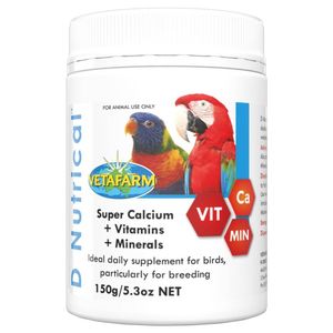 Vetafarm D Nutrical Super Calcium + Vitamins & Minerals Bird Supplement 150g