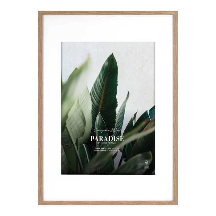 Cooper & Co. 59.4x84.1cm Mat to 42x59.4cm Oak Premium Paradise Wooden Photo Frame