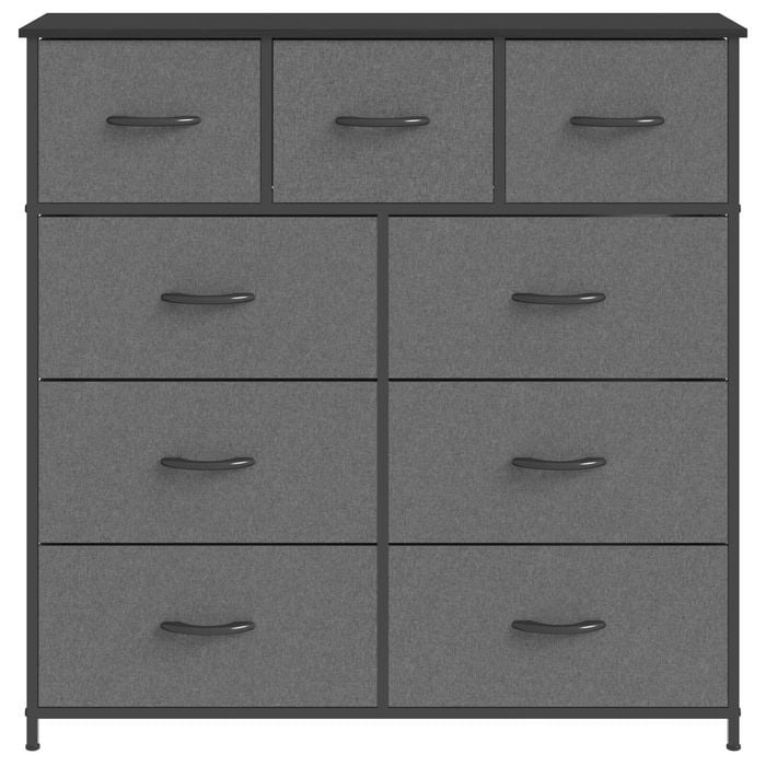 Ufurniture Chest of 9 Drawers Fabric Storage Cabinet Gray