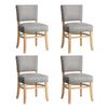 Oikiture 4x Dining Chairs Wooden Kitchen Seat Rubberwood Frame Accent Chair Grey