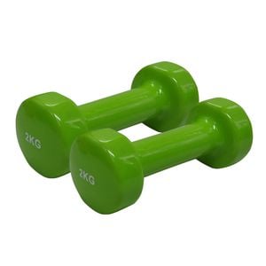 2 Pack of 2kg Vinyl Cast Iron Dumbbell Hand Weight - Total 4kg