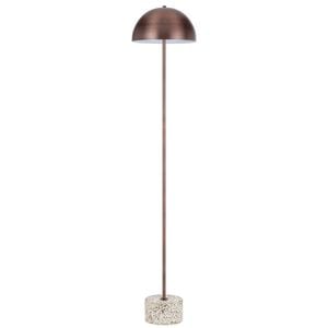 Telbix Domez Modern Standing Floor Lamp Light Foot Switch Metal Terrazzo Bronze White Terrazzo