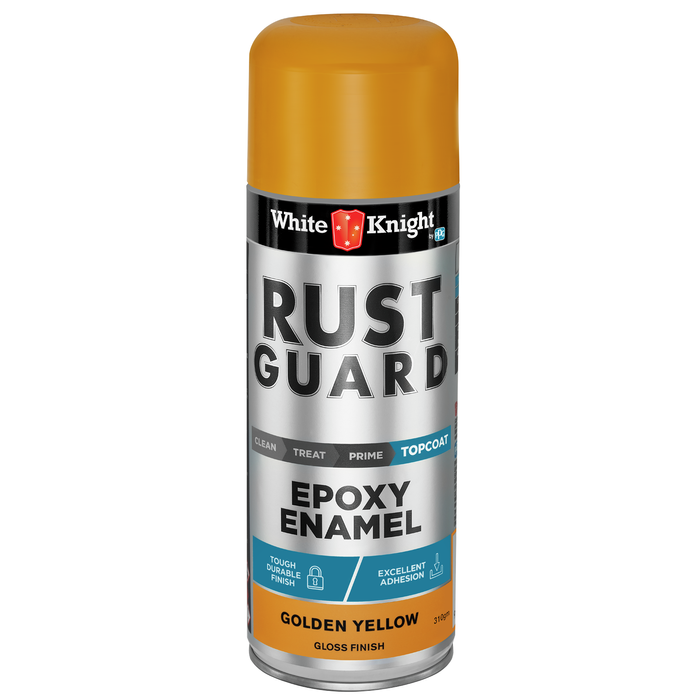 White Knight 310g Golden Yellow Gloss Rust Guard Epoxy Enamel Spray Paint