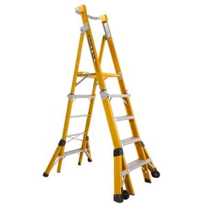 Gorilla 1.5 - 2.4m 150kg Fibreglass Adjustable Platform Ladder