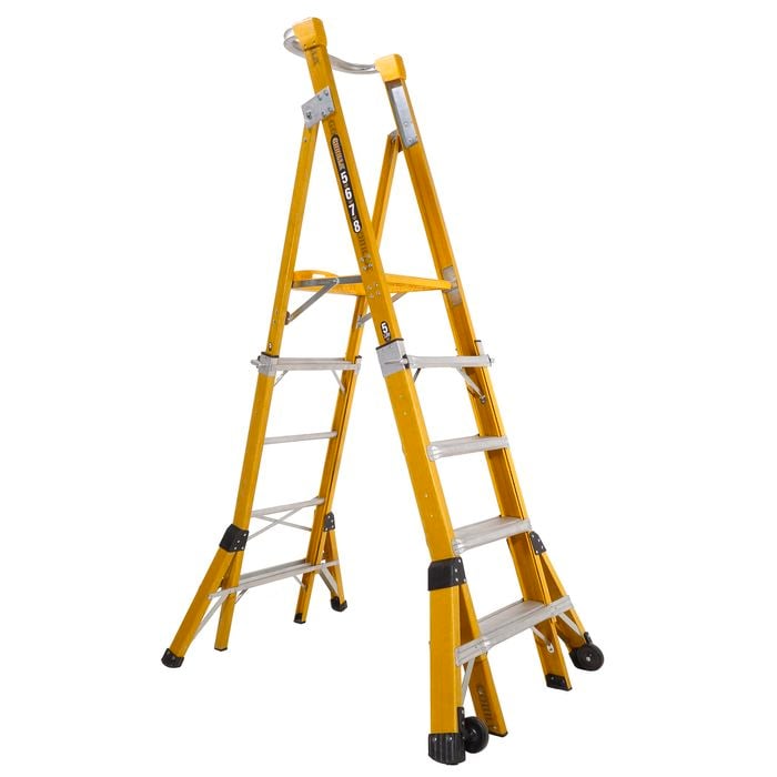 Gorilla 1.5 - 2.4m 150kg Fibreglass Adjustable Platform Ladder