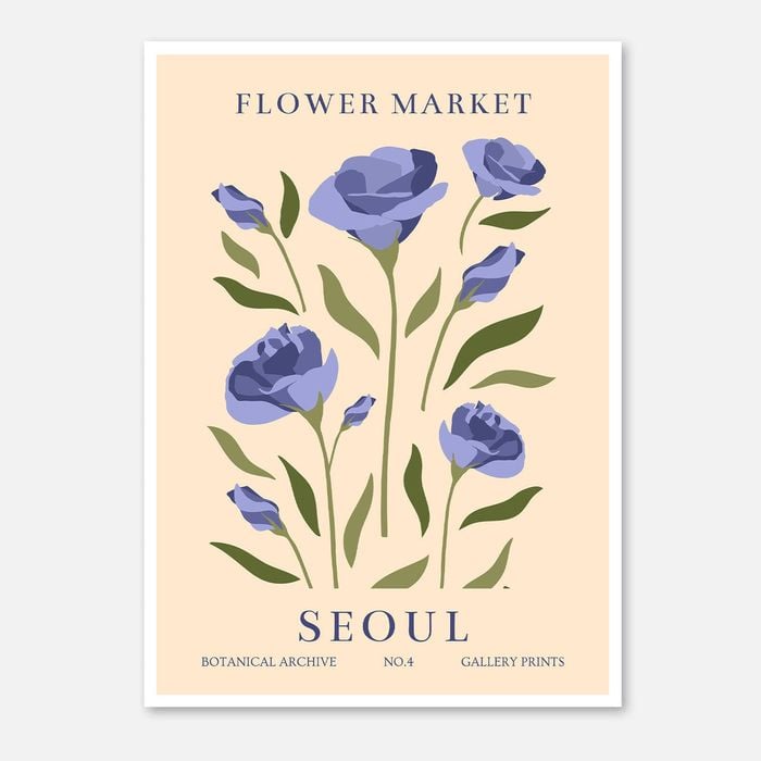 Galrie Seoul Flower Market Botanical Archive No.4 Art Print Elegant Floral Decor, Poster Only, 70 x 100cm (28 x 40inch)