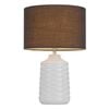 Telbix Agra Modern Table Desk Lamp Light Fabric Ceramic Grey White Gloss