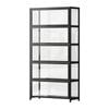 Oikiture Display Cabinet Storage 5-tier Shelves Tall Clear Bookcase Rack Black
