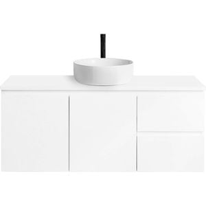 CIBO 1200mm White Nordic Wall Hung Bathroom Vanity With White Countertop Basin