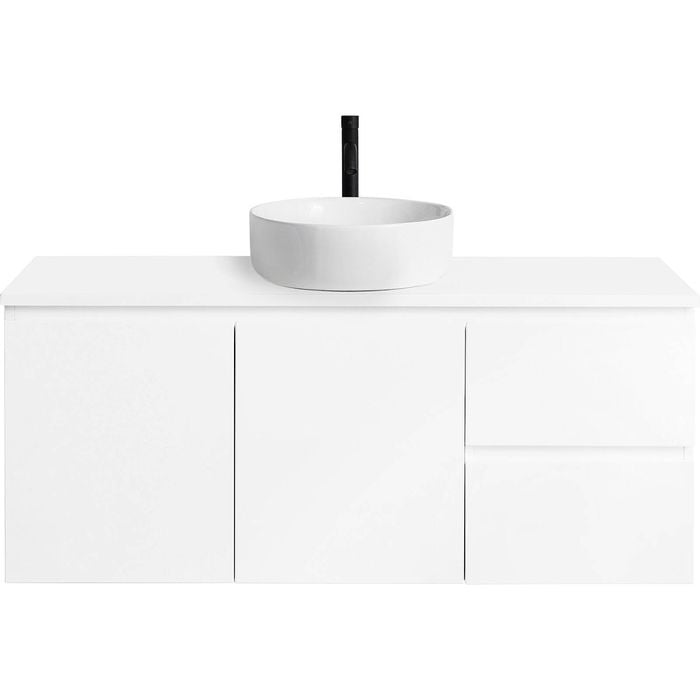 CIBO 1200mm White Nordic Wall Hung Bathroom Vanity With White Countertop Basin