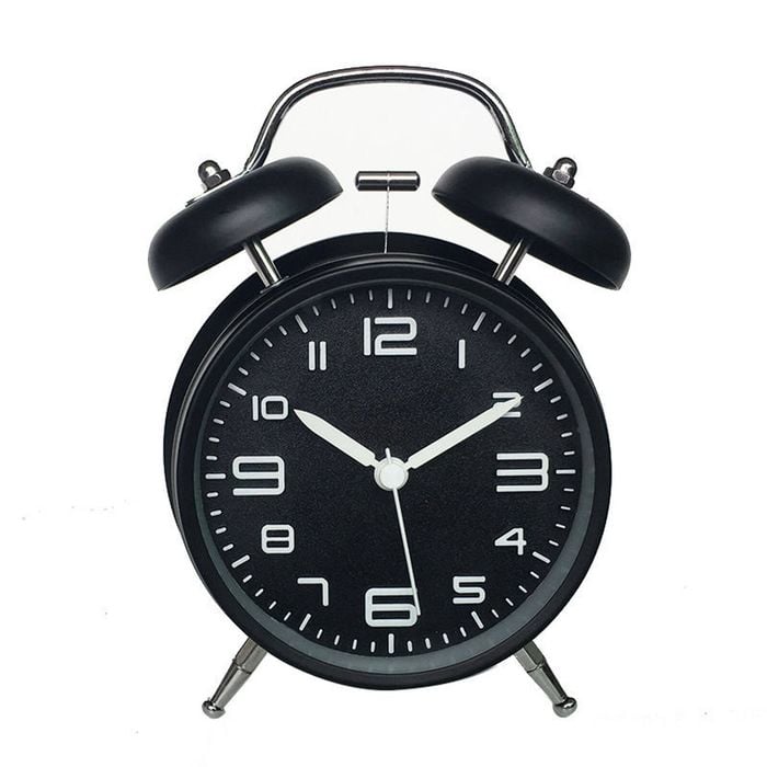 Catzon Analog Alarm Clock With Night Light Loud Ringing-black