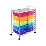 Costway 15 Color Drawers Storage Trolley Cart Filing Cabinet