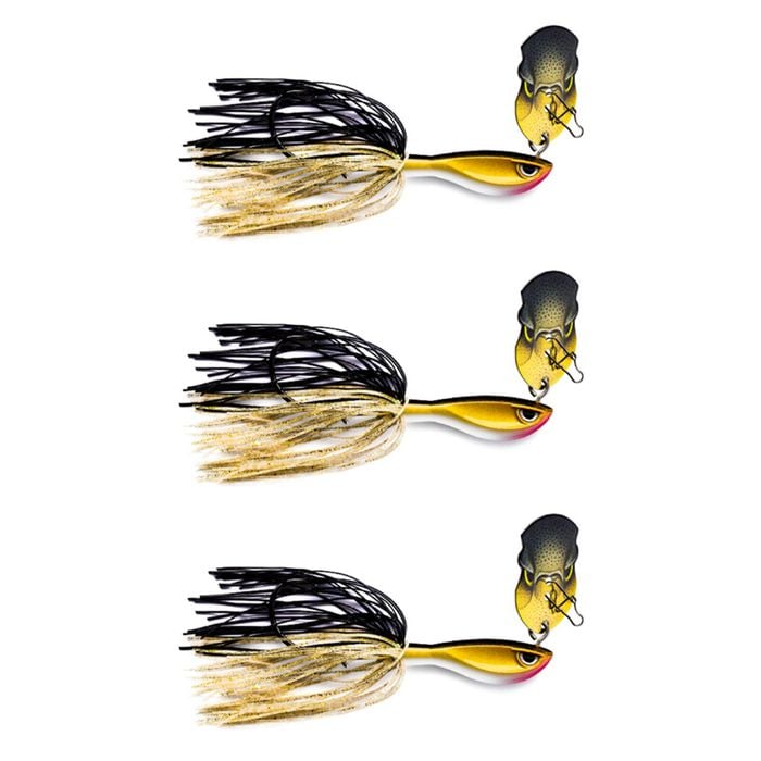 3x Rapala 10cm Rap V Pike Bladed Jig 21g Fishing Lures - Gold