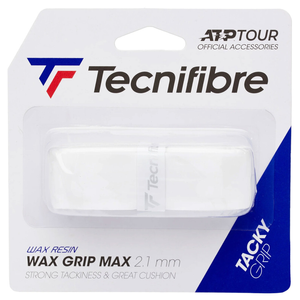 Tecnifibre Wax Tennis Replacet Grip Max Tacky Grip 2.1mm Strong Tackiness in White