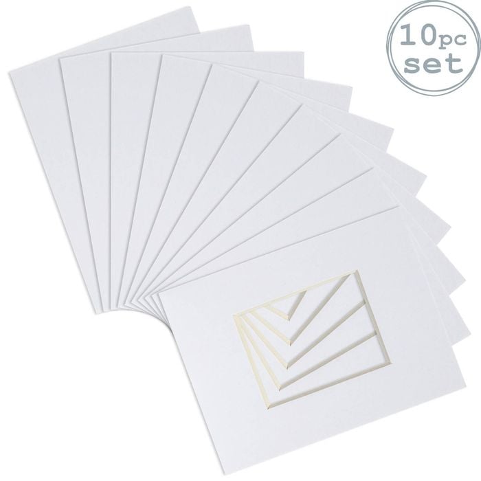 Nicola Spring 8" X 10" For 4" X 6" Picture Photo Mounts - White - Pack Of 10