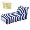 Artiss Outdoor Bean Bag Chair With Filler Diy Stuffed Beanbag Sofa Washable Blue