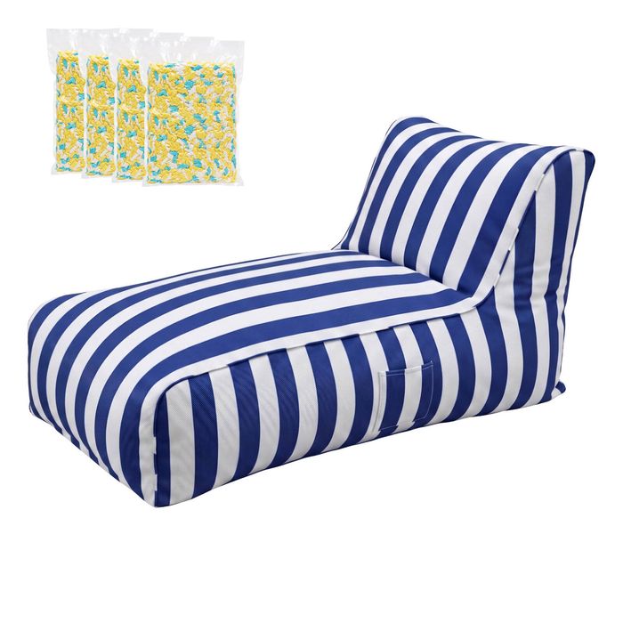 Artiss Outdoor Bean Bag Chair With Filler Diy Stuffed Beanbag Sofa Washable Blue