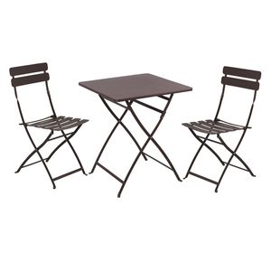 Marquee Chocolate Steel 3 Piece Bistro Set