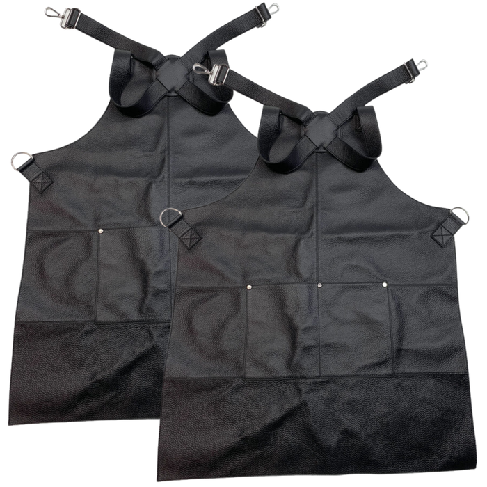 2x BUFFALO LEATHER APRON Cooking Chef Hairdresser Waterproof Durable Black