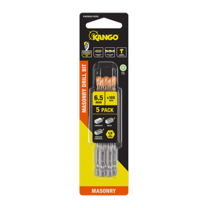 Kango 6.5 x 100mm -1/4" Masonry Drill Bit - 5 Pack