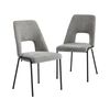 Oikiture 2x Dining Chairs Open-backrest Design Grey