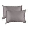 Royal Comfort Mulberry Soft Silk Pillowcase Twin Pack Charcoal Standard