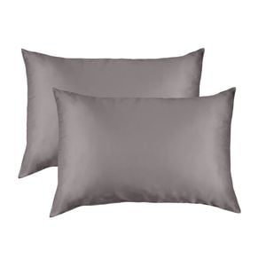 Royal Comfort Mulberry Soft Silk Pillowcase Twin Pack Charcoal Standard
