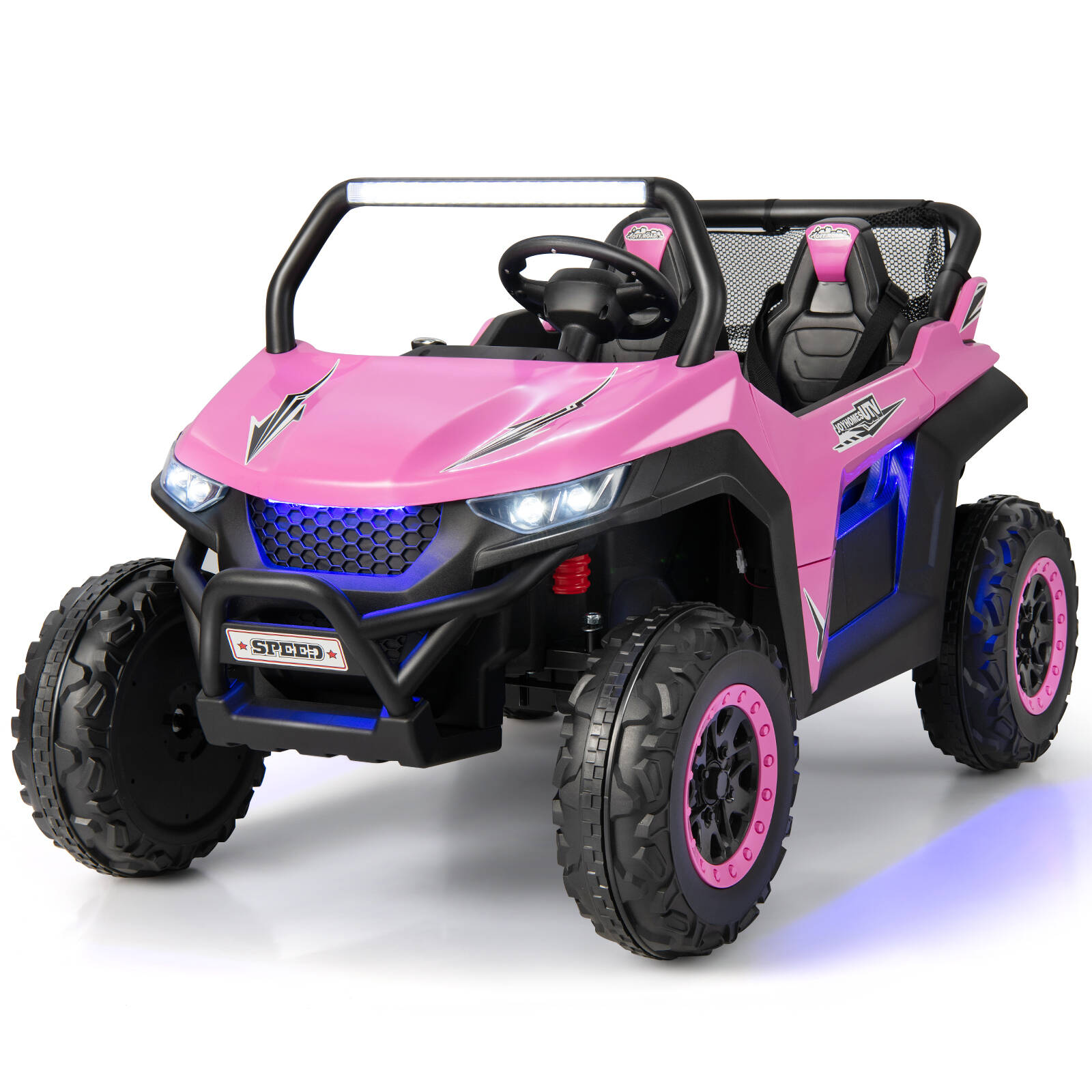 Costway 12V Kids Ride On Car 2-Seater Electric UTV with Remote Control and  Music Pink