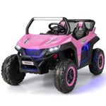 Costway 12V Kids Ride On Car 2-Seater Electric UTV with Remote Control and Music Pink