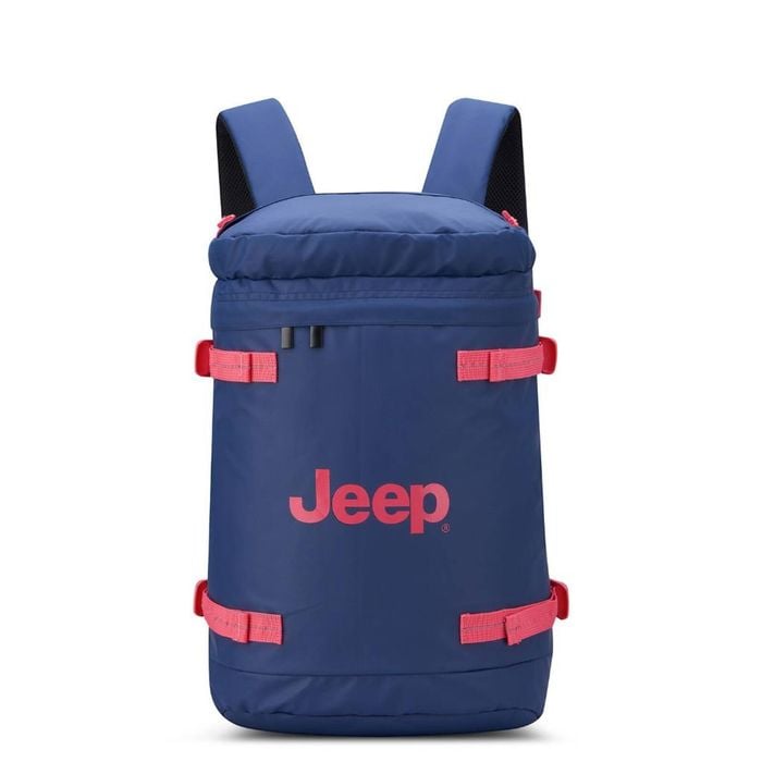 Jeep Cylindrical 17" Laptop Backpack With Rfid - Navy