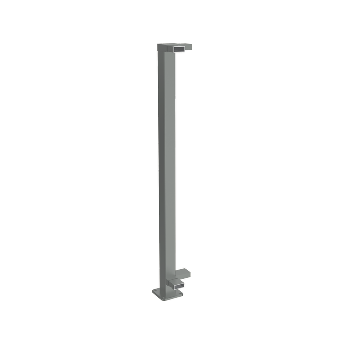 ProtectorAl 1010 mm H Palladium Silver Aluminium Flanged 90° Balustrade Post