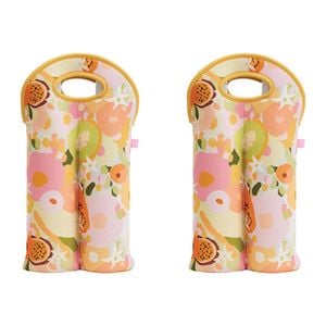 2PK Annabel Trends Neoprene Double Bottle Bag 24x38cm - Tutti Fruitti