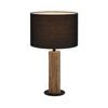 Telbix Chad Contemporary Table Desk Lamp Light Wood Metal Fabric Wood Black Matte