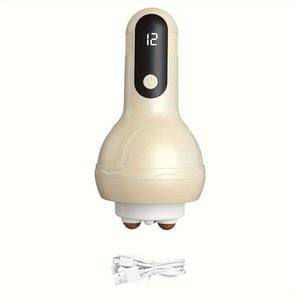 NNETM LCD Display Electric Full Body Massager - 12 Gears Adjustment(Cream)
