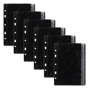 6pc Colourhide Bindermate A5 Pencil Case Insert Organiser For Binders Black