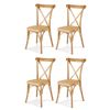 Artiss 4x Dining Chairs Rattan Wooden Chair