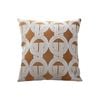 SOGA 50cm Brown Circular Chain Jacquard Throw Pillow