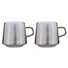 2pc Tempa Oaklyn Charcoal Glass Mugs 450ml