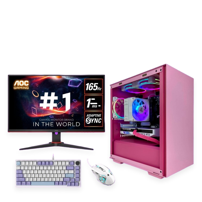 Gaming PC Bundle AMD AM5 Pink Cube
