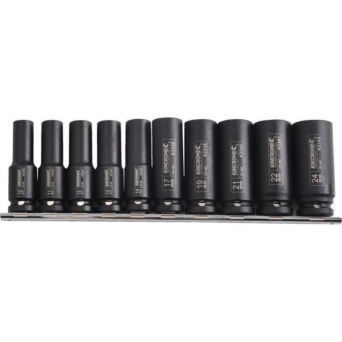Kincrome 1/2" 10 Piece Square Drive Deep Impact Socket Set