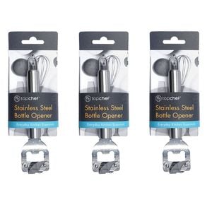 3PK Topchef Stainless Steel Bottle Opener Kitchen Utensil 17cm Silver