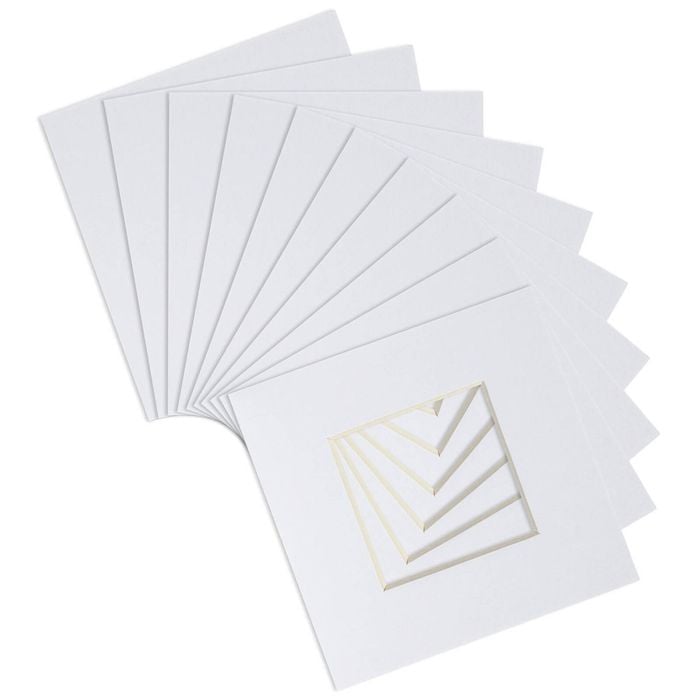 10x Picture Photo Mounts - To Fit Frame Size 8 x 8" for Image Size 4 x 4"