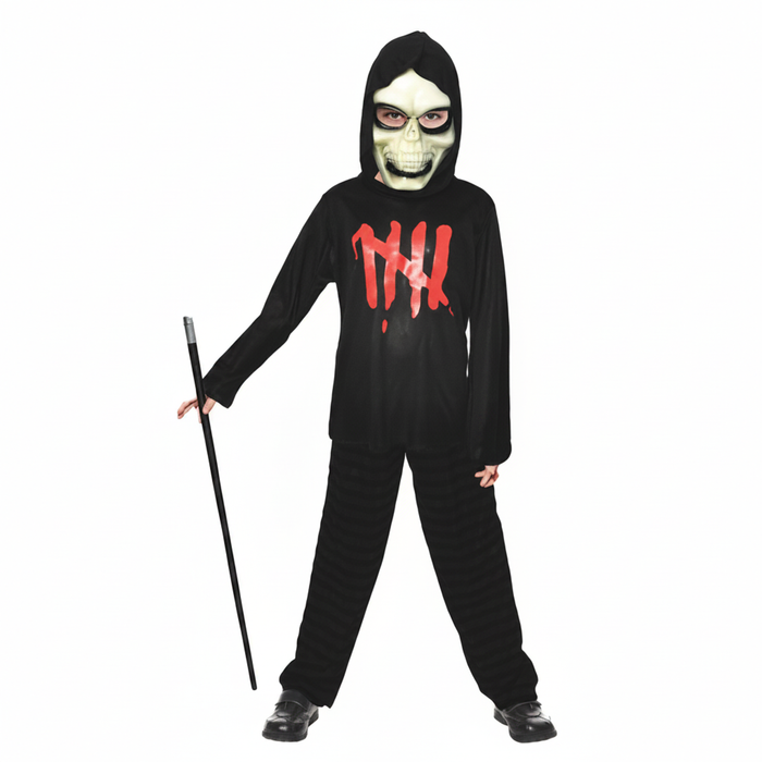More Than Party Devil Reaper Kids Halloween Costume With Hood Mask 6-9y
