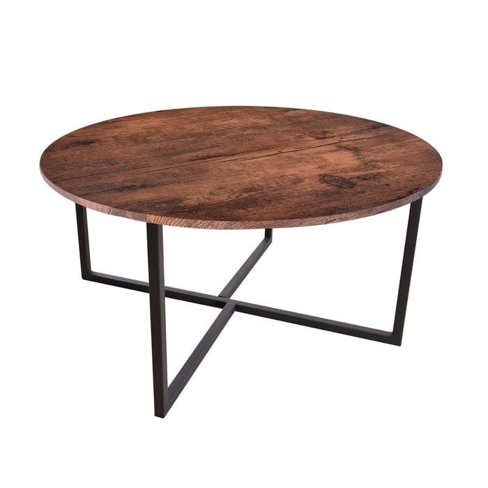 Modern Round Coffee Table for Living Room - Brown