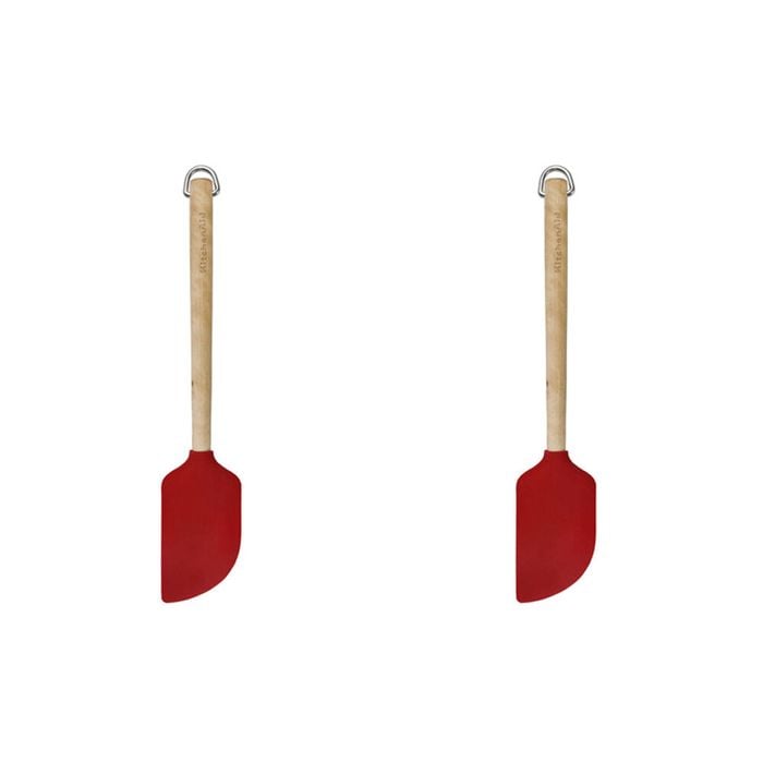 2pk Kitchenaid Birchwood Scraper Spatula Silicon Cooking Utensil Empire Red