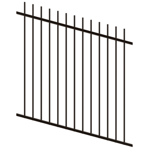 ProtectorAl 350 - 1200 x 1200mm Black Satin Raked Up to 15º Picket Top Pool Fence Panel - Black
