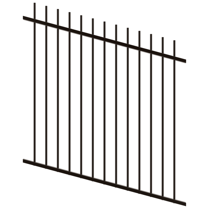 ProtectorAl 350 - 1200 x 1200mm Black Satin Raked Up to 15º Picket Top Pool Fence Panel - Black