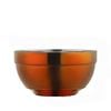 Anygleam Red Rainbow 2pcs Big Stainless Steel Rice Bowl Single Anti-scalding Layer Cooking Utensil