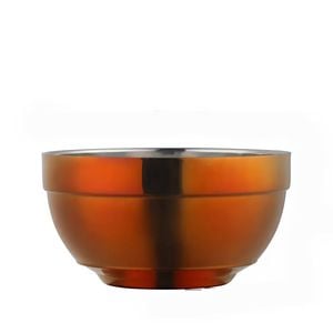 Anygleam Red Rainbow 2pcs Big Stainless Steel Rice Bowl Single Anti-scalding Layer Cooking Utensil
